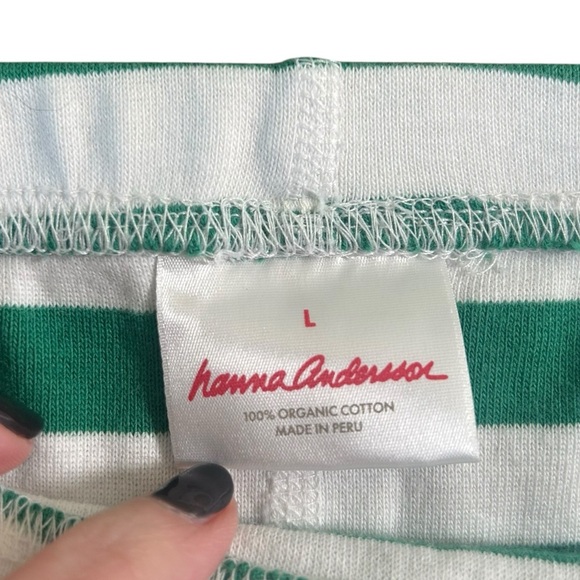 HANNA ANDERSSON Adult Striped Long John Pajama Set L Holiday Christmas Elfcore - Picture 10 of 16